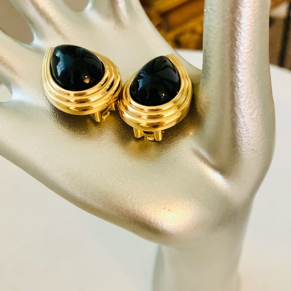 Vintage Signed Black CHRISTIAN DIOR Earrings - Picture 15 of 15